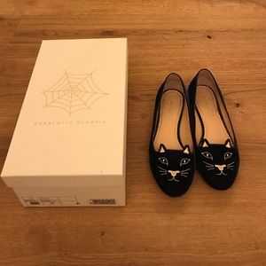 Charlotte Olympia Navy Flats, 36