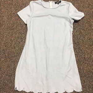 Lulu's Powder Blue Suede Dress