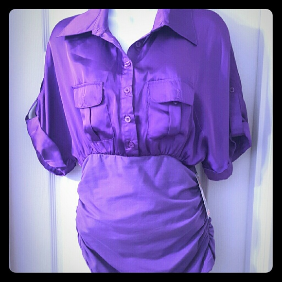 Purple ruched shirt