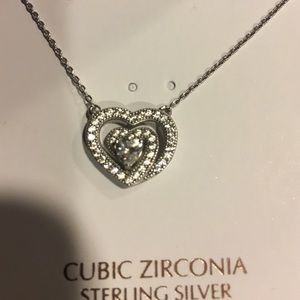 Cubic Zirconia sterling silver necklace