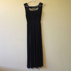 Black mesh detailed maxi