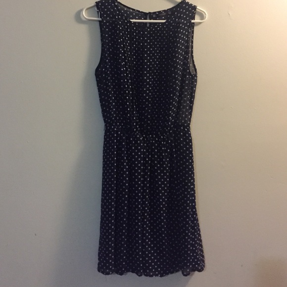Navy polka-dot dress