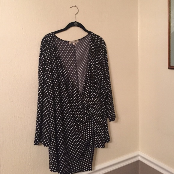 Black and white polka dot blouse