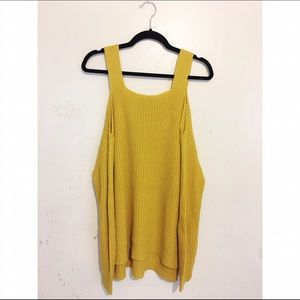 Mustard Cold Shoulder Sweater