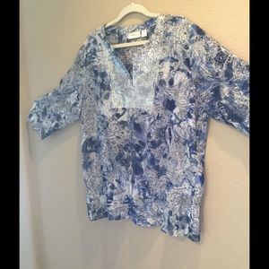 Pullover top with embellished silver sequin bib