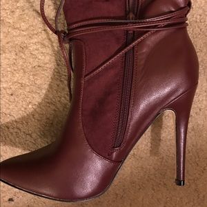Burgundy Thigh high boots