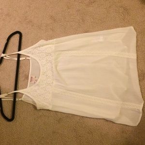Flow white lace tank