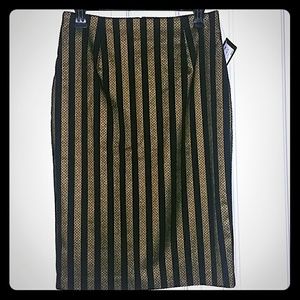 Halogen Net Lace Pencil Skirt NWT - Black/Gold