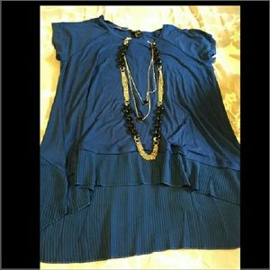 Chiffon hem Royal blue