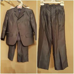 Boys 2 piece silver suit