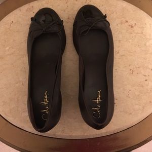 Size 8.5 Cole Haan wedge dark brown. Never worn.