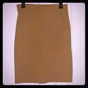 Philosophy Camel Beige Stretch Pencil Skirt