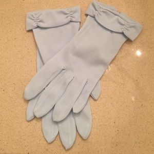 Pair of Vintage Nylon Light Blue Gloves