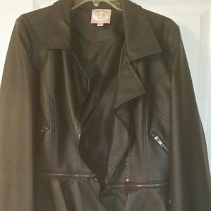 Leather jpeplum jacket