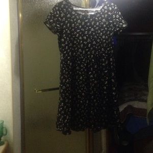 Floral black and white dress.