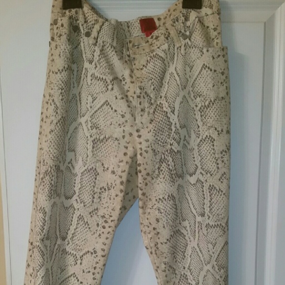 Snake print jeans