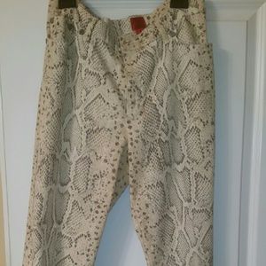 Snake print jeans