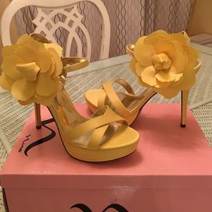 Floral yellow sandals