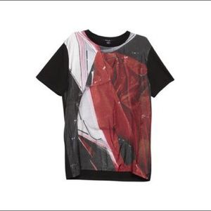 Ksubi Silk & Cotten T-shirt - crushed rose pattern