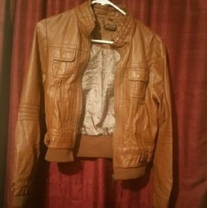 Tan leather jacket