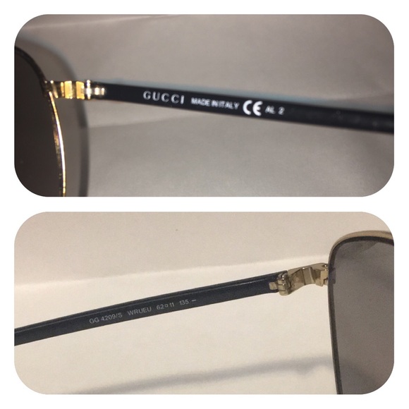 Gucci GG 4209S Black Gold/Grey Shaded Sunglasses - Picture 3 of 5