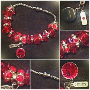 Jan birthstone magnetic Murano bead charm bracelet