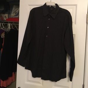Long sleeve Casual shirt. Black w/ white stripes