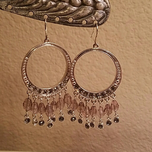 Silver, crystal and rhinestone earrings