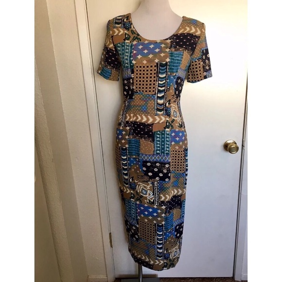 Dresses & Skirts - Vintage 90's Multi Color Abstract Maxi Dress Small