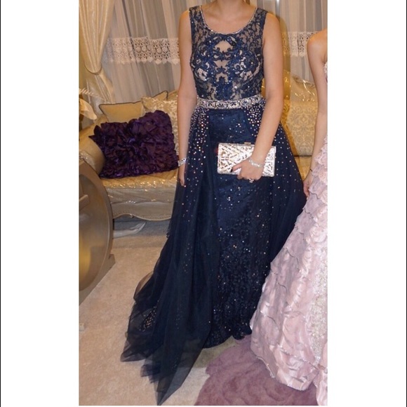 Jovani couture navy Prom Ballgown