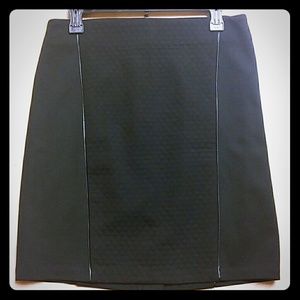 Laundry Black Skirt, Faux Leather Trim, Quilted