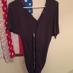 Dark gray zipper top