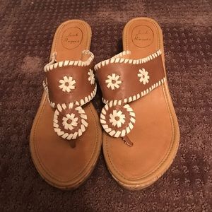 Size 10 Jack Rogers Cognac/Bone Marbella Wedge
