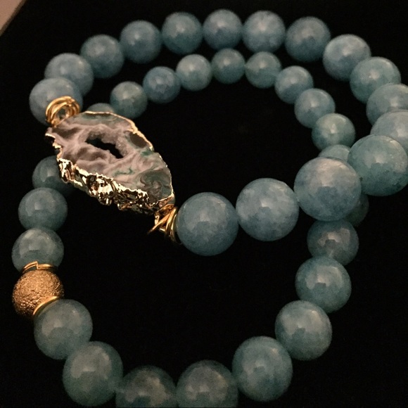 SAACHIstyle Semi precious open agate bracelet set - Picture 3 of 4