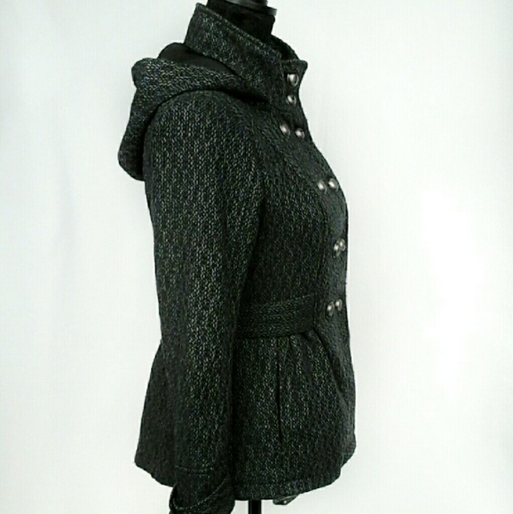 Celebrity Pink Hooded Double-Breast Wool Coat - Picture 3 of 4