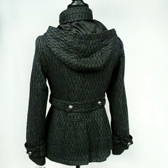 Celebrity Pink Hooded Double-Breast Wool Coat - Picture 4 of 4