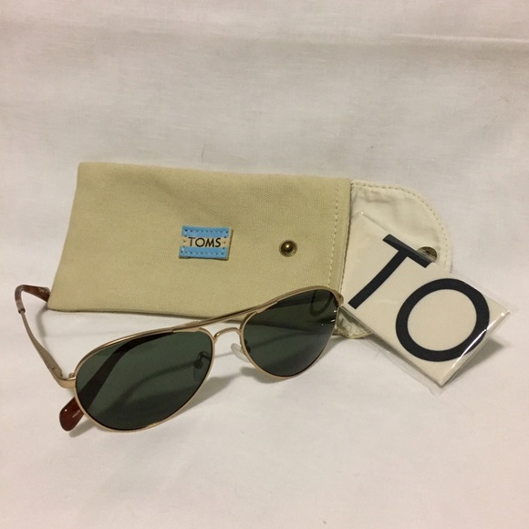 TOMS KILGORE Satin Gold Sunglasses