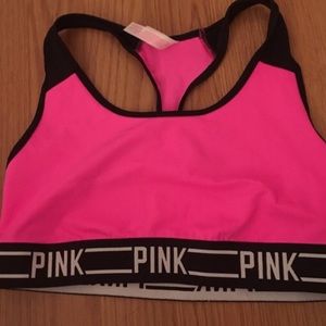 Hot pink sports bra