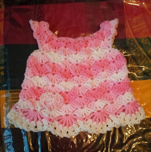 Crochet baby dress & hat