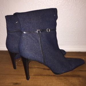 Denim heel boots