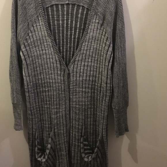 ⚡️SALE Free People Long Gray Duster Sweater Large - Picture 4 of 4