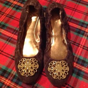 Brown Tahari Ballet Flats