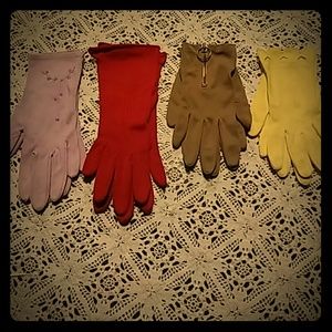 Vintage Fancy ladies gloves lot of 4