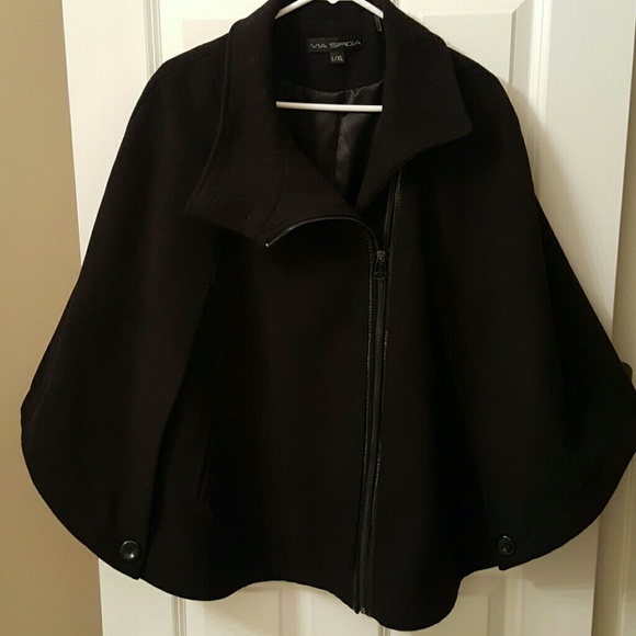 Black winter cape