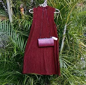 Allison Brittney Dresses - Wine Red Mock Turtleneck Swing Sweater Dress Allison Brittney Dresses - Wine Red Mock Turtleneck Swing Sweater Dress