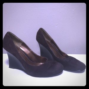 Brown Suede Wedges