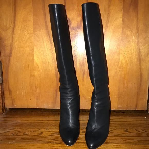 🎊SOLD🎉 Jimmy Choo Knee High Black Leather Boots - Picture 2 of 4