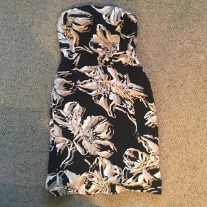 Banana Republic floral print strapless dress