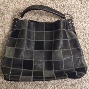 Lucky Brand black patchwork hobo