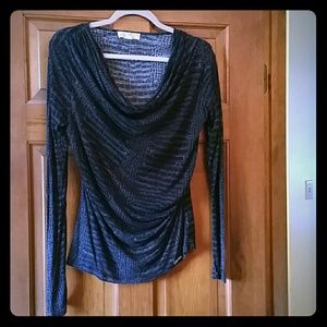 Michael Kors Black/Gray Top Size M